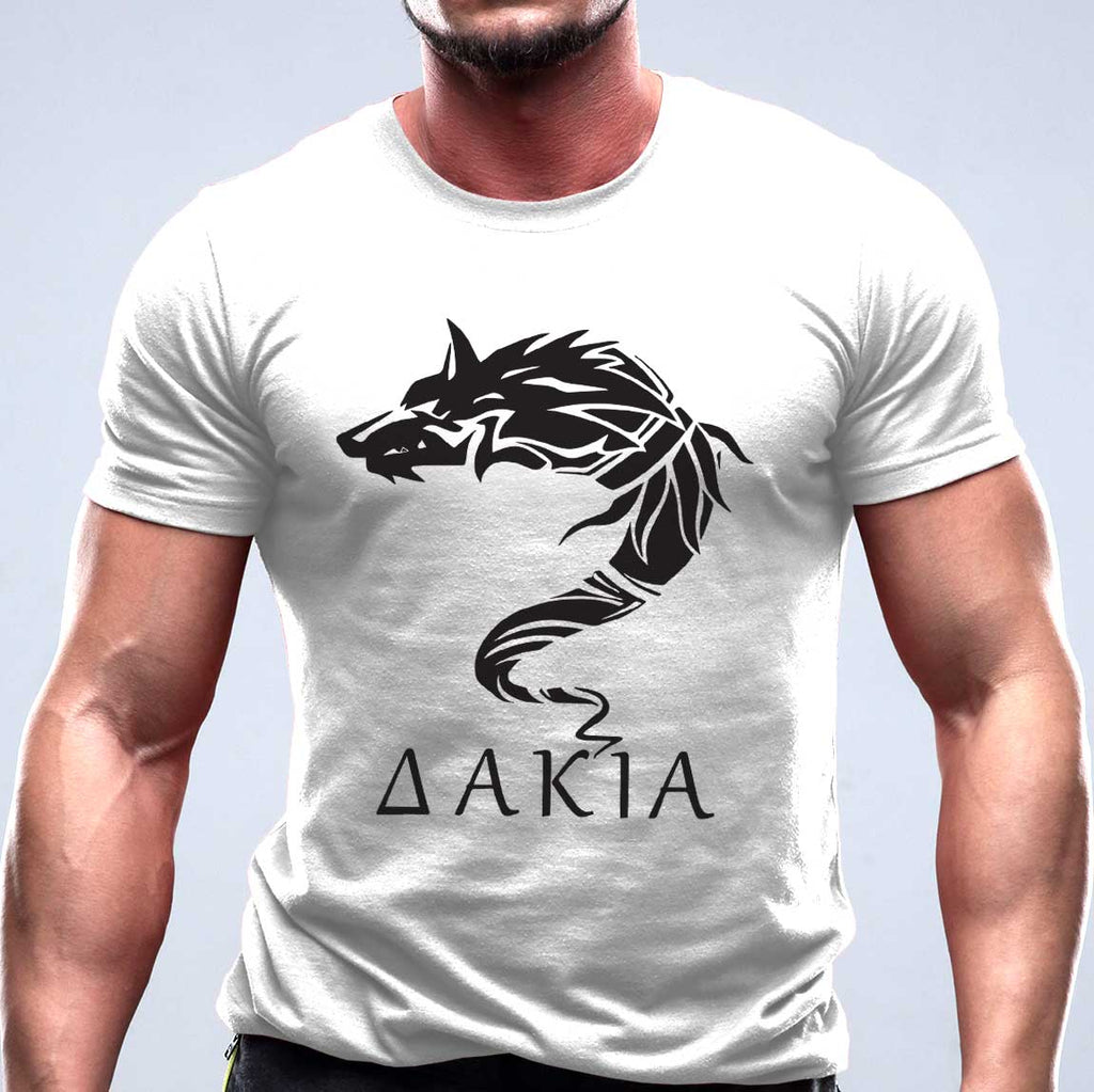 Dacian Draco tricou cu motive Romania alb