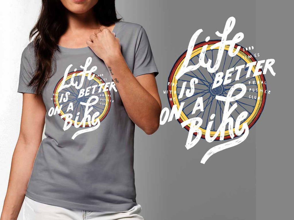 Viața e mai bună cu bicicleta - tricou din bumbac cink