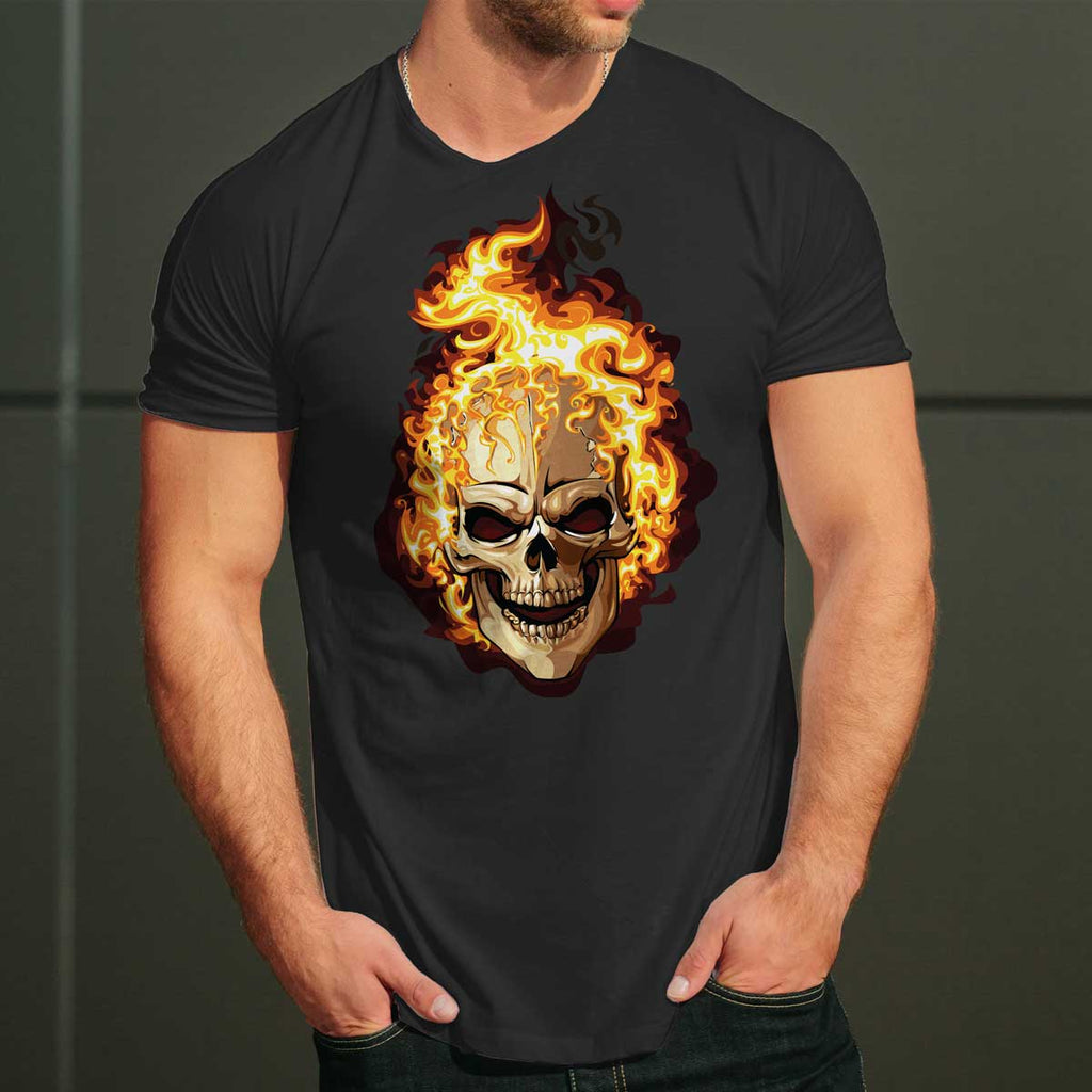 Skull fire tricou