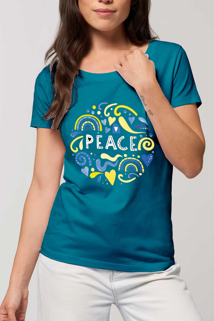 Peace for Ucraina - Tricou moon bluye